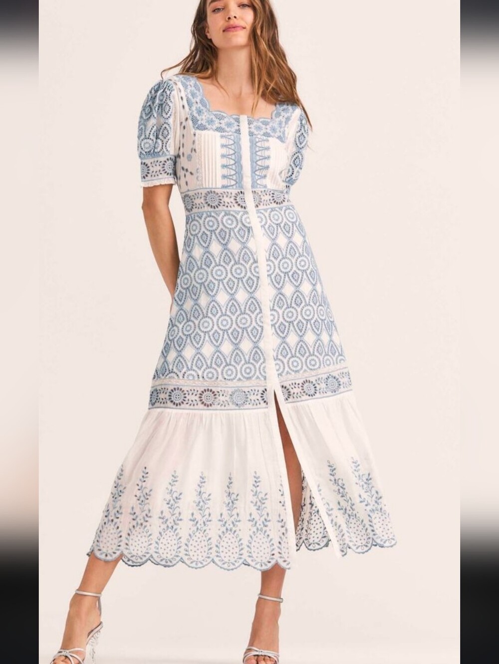 LoveShackFancy Helena Midi Dress Size 4